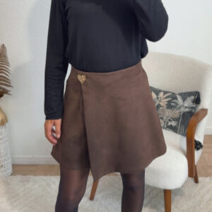 JUPE-SHORT MARRON
