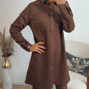 ROBE SUEDINE MARRON