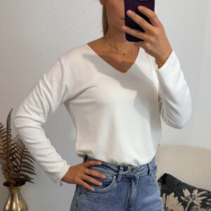 PULL FIN UNI BLANC