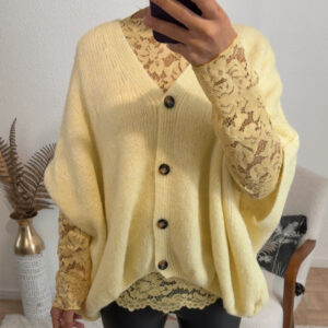 GILET SANS MANCHE OVERSIZE JAUNE