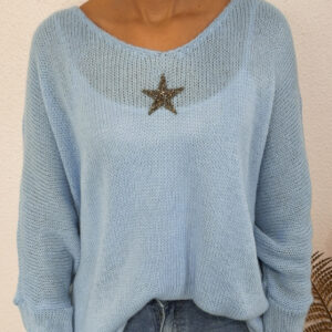 PULL ETOILE BLEU CIEL