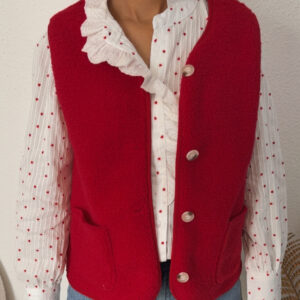 VESTE SANS MANCHE MOUMOUTE ROUGE