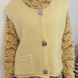 GILET BOUTONS DORES JAUNE