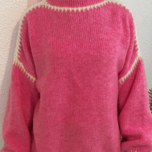 PULL MAILLE ROSE DETAILS ECRU