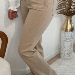 JEANS WIDELEG BEIGE
